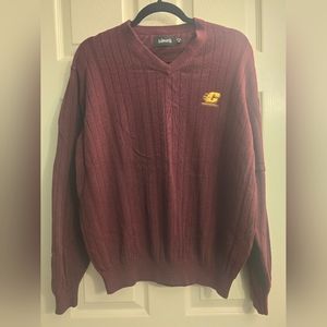 Ashworth Mens Medium CMU Sweater. Maroon color, Vneck